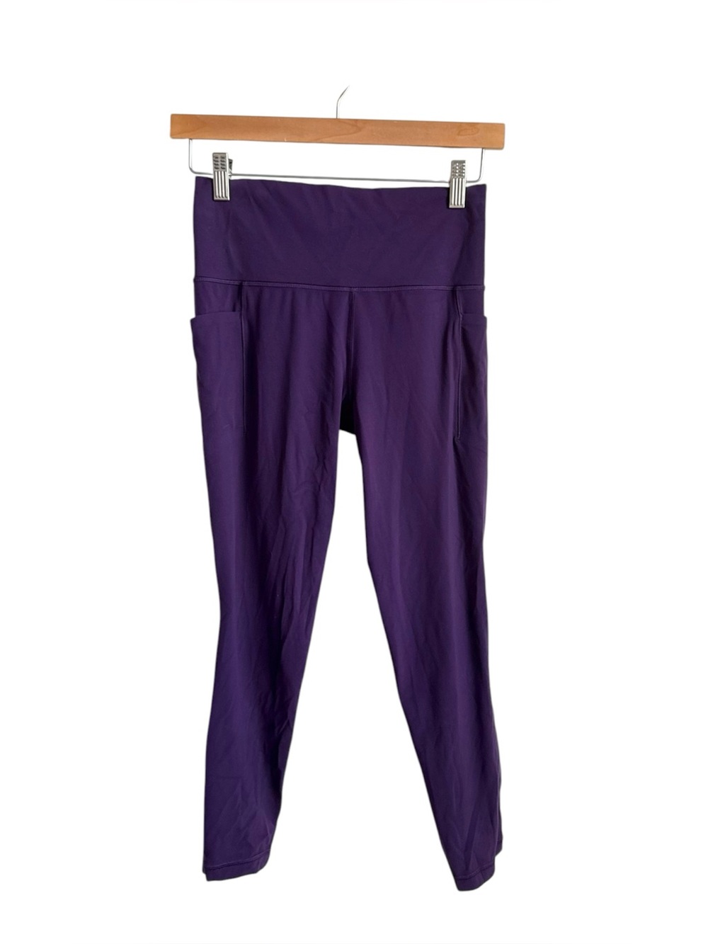 Athleta Salutation Stash 7/8 Tight Powervita Purple Leggings Pockets S